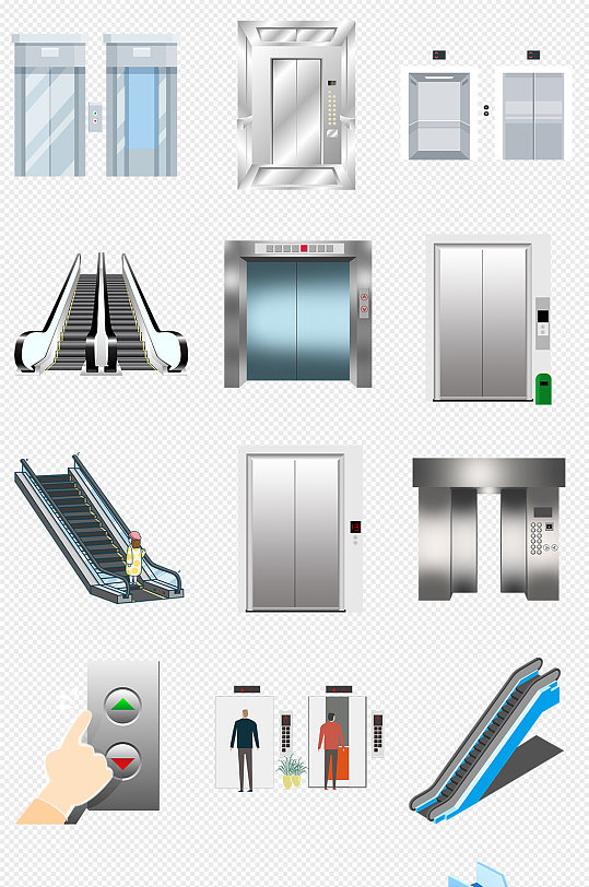 电梯升降梯商场电梯png免抠素材