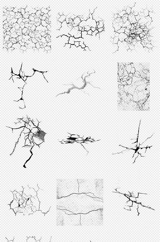 裂纹裂痕墙裂裂缝PNG免抠素材