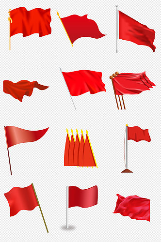 红色旗帜PNG免抠素材