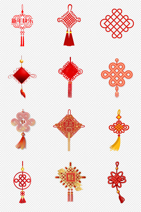 红色中国结png免抠素材-众图网