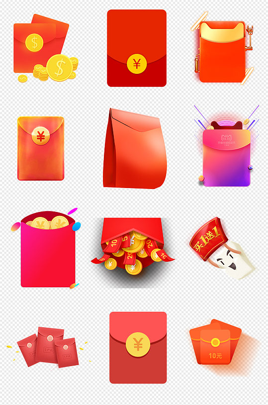 >红包礼盒素材装饰