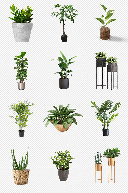 北欧风室内装饰绿植摆件png免抠素材