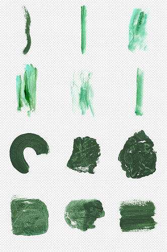 绿色笔刷PNG免抠素材