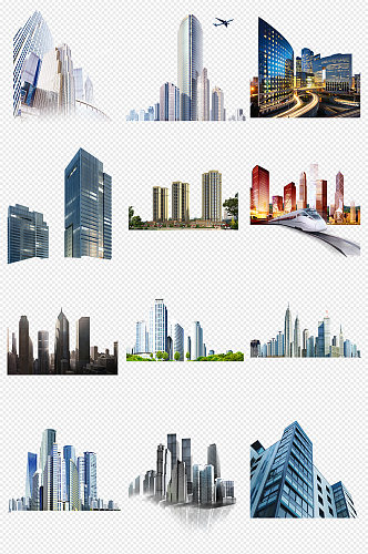 城市高楼大厦建筑PNG透明背景免抠素材