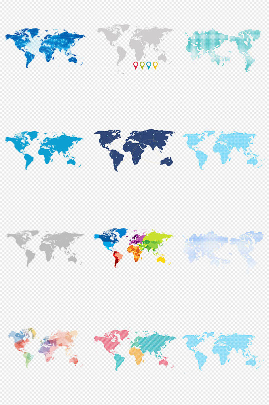 世界地图png免抠素材