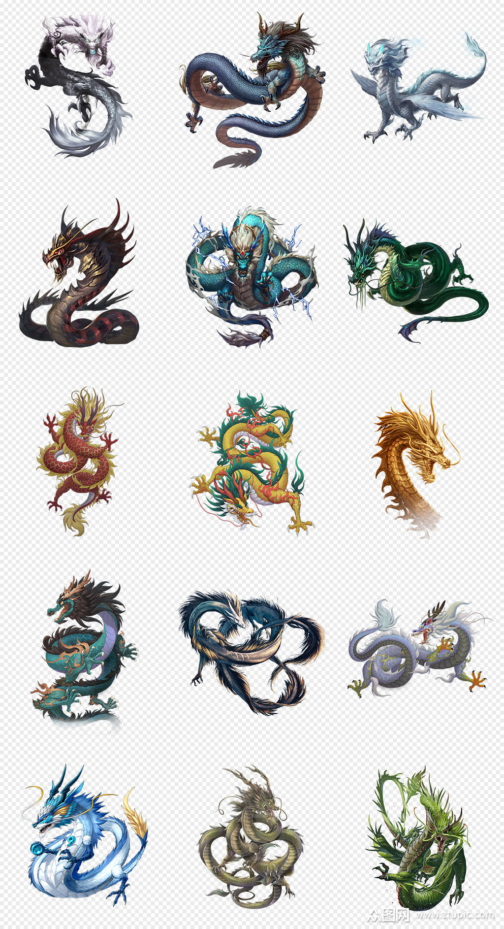 中国传统游戏龙动物png免抠素材