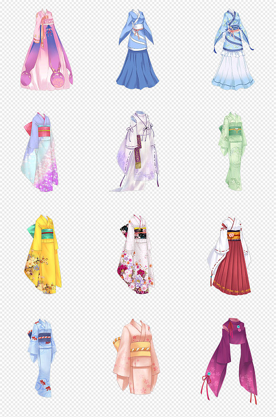 游戏服装汉服png免抠素材