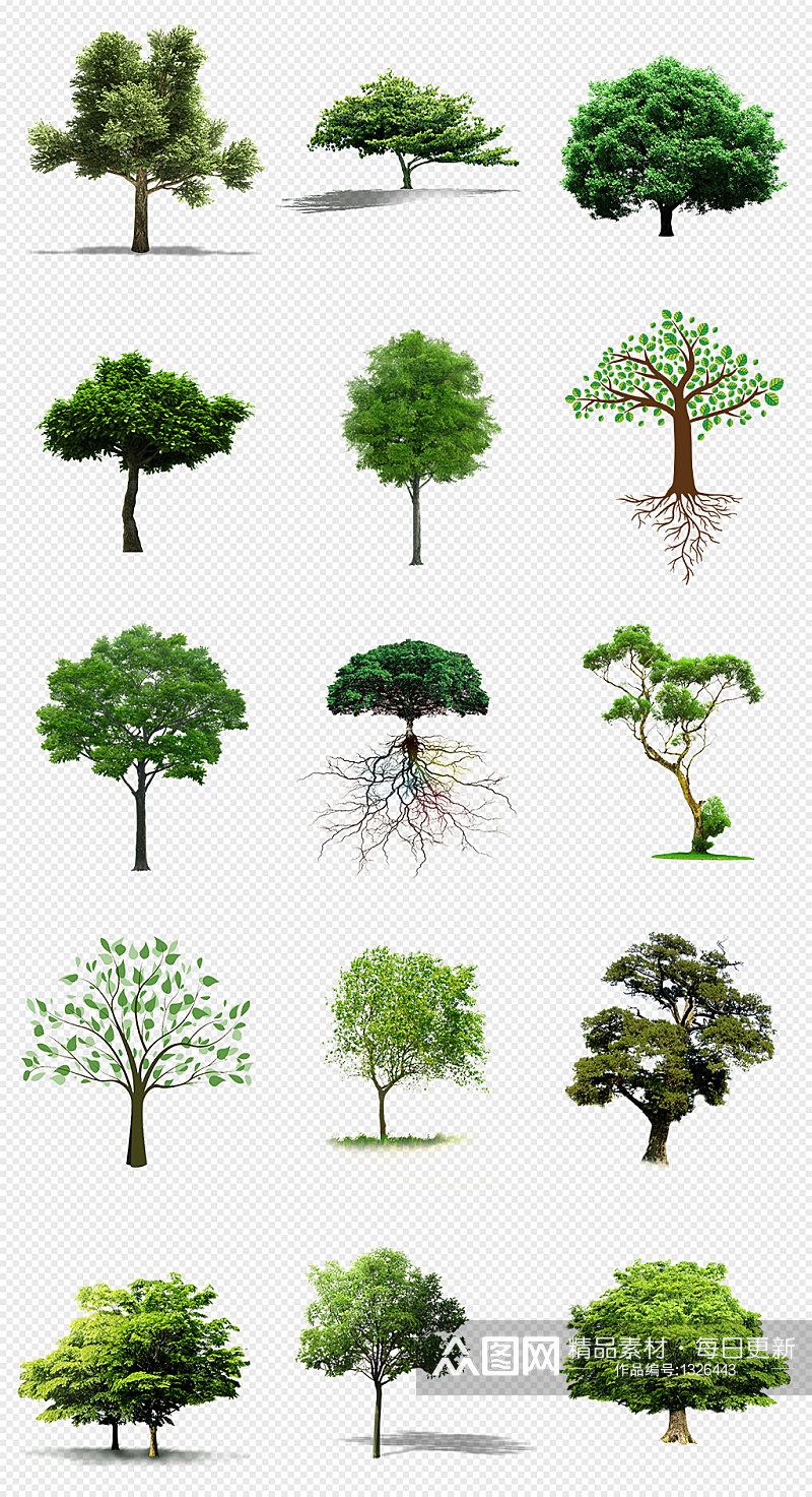 绿色大树植物春天景观PNG免抠素材素材
