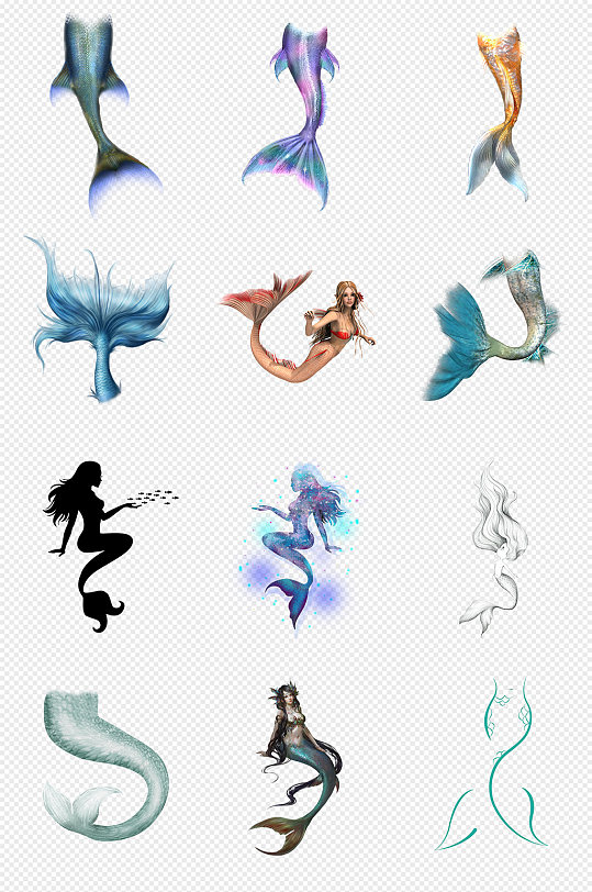 美人鱼尾巴png免抠素材