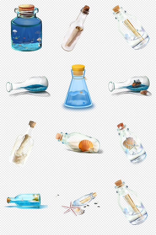 漂流瓶png免抠素材