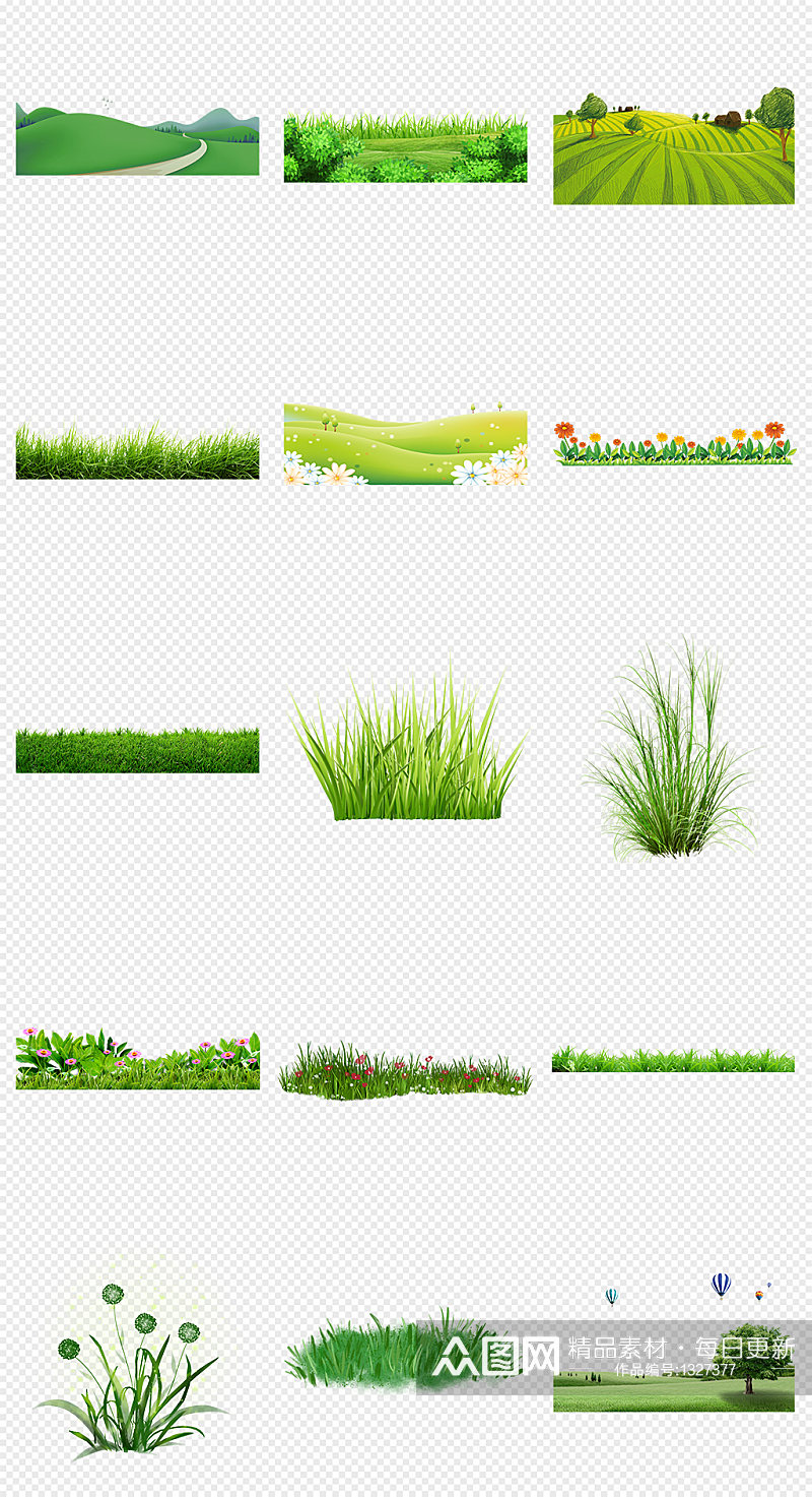 小草草丛草地草坪草皮PNG免抠素材素材