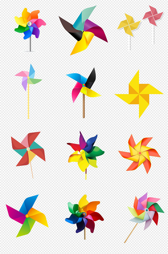 彩色风车png免抠素材