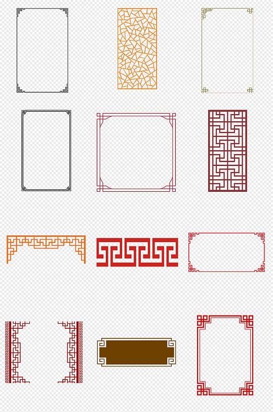 中式边框复古边框png免抠素材
