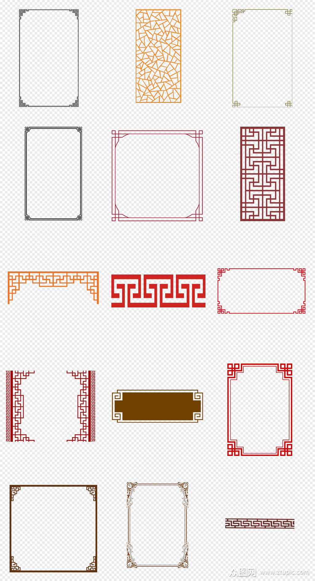 中式边框复古边框png免抠素材