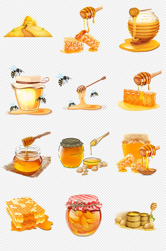 蜂蜜滴落的蜂蜜PNG免抠素材-众图网