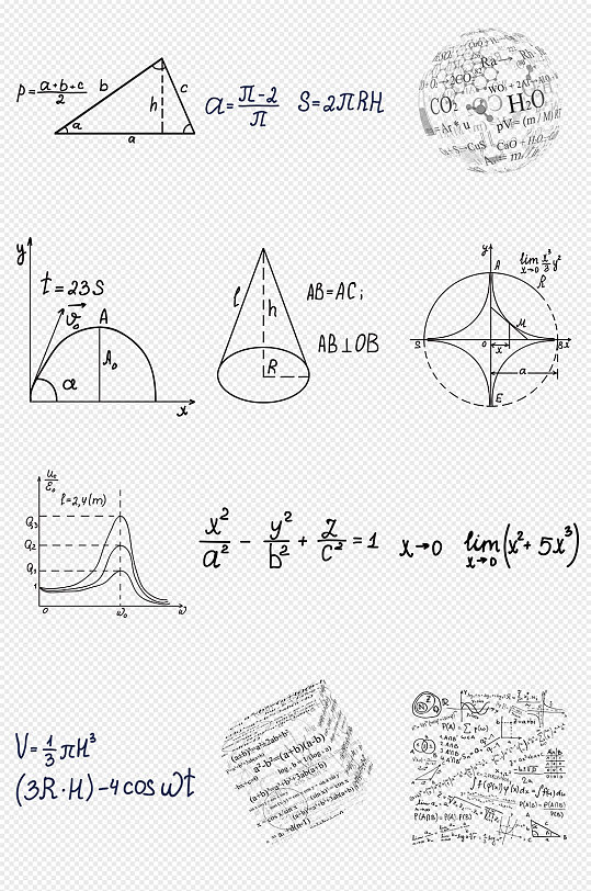 数学方程式公式几何高数PNG免抠素材
