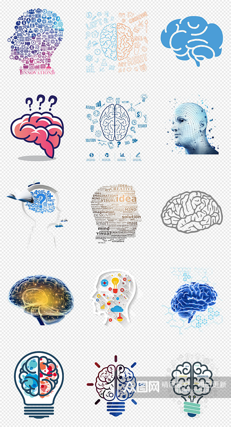 创意科技大脑人脑思维PNG免抠素材素材