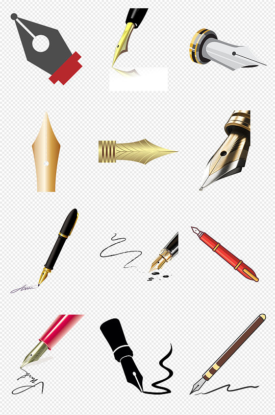 钢笔笔尖文具书法PNG免抠素材-众图网