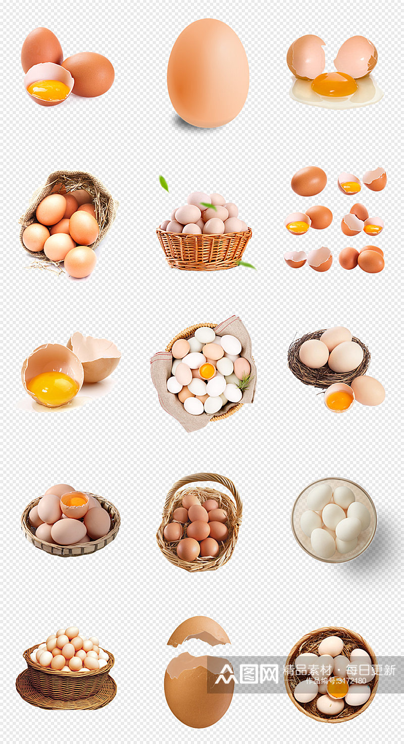 鸡蛋土鸡蛋蛋黄PNG免抠素材素材