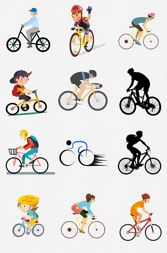 骑行骑自行车的人png免抠素材