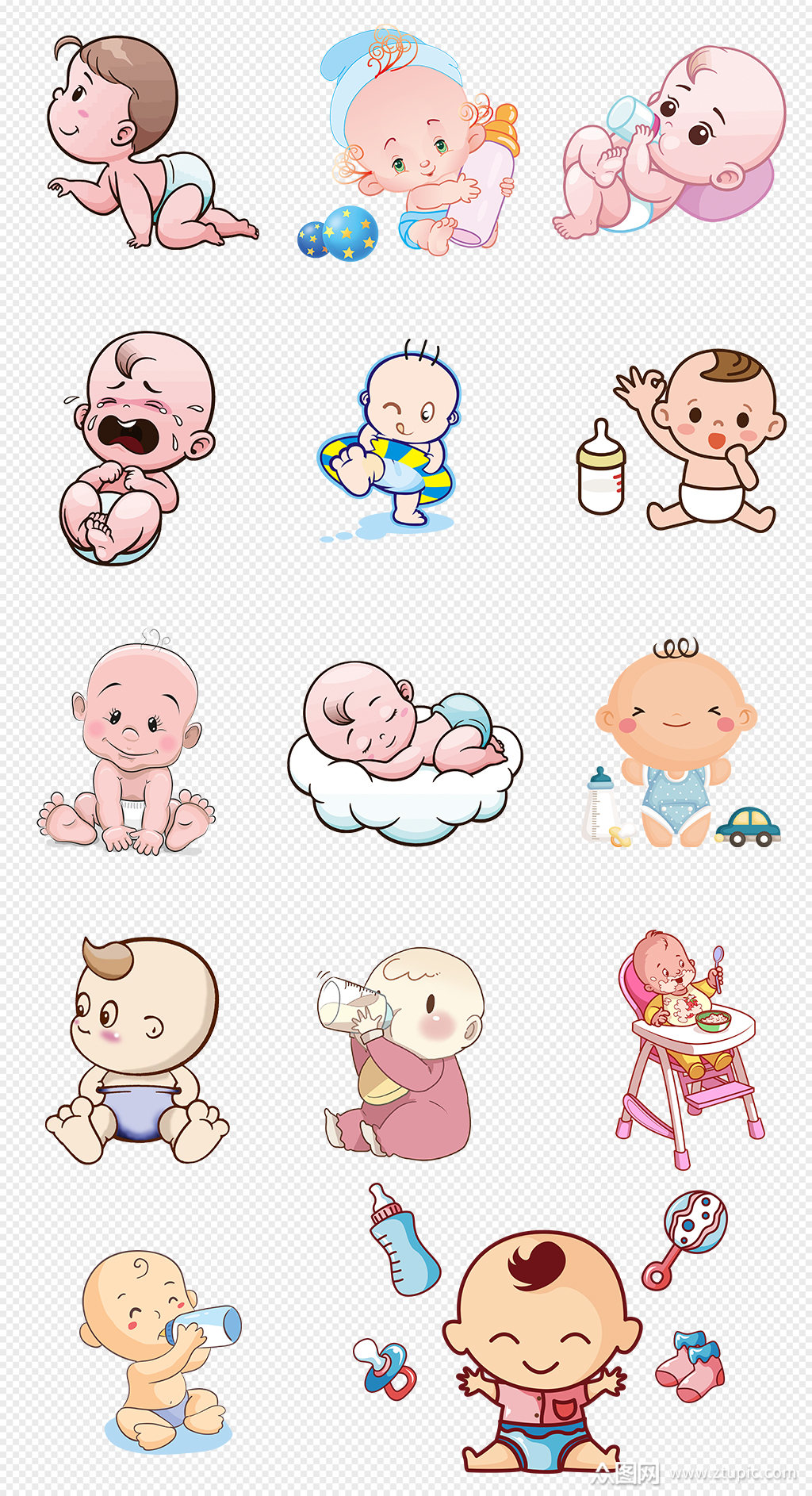 可爱卡通婴儿宝宝png免抠素材素材