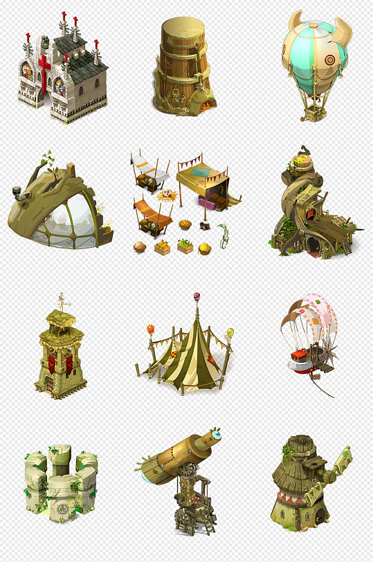 游戏场景模型png免抠素材