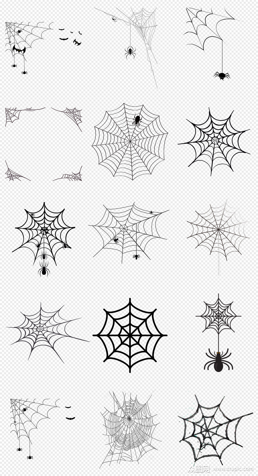 黑色蜘蛛网png免抠素材素材