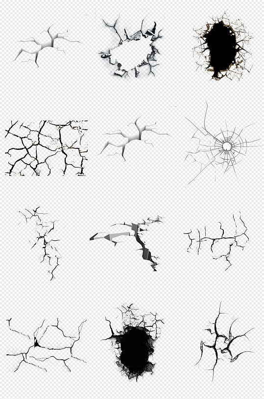 裂纹裂痕破裂撕裂PNG免抠素材