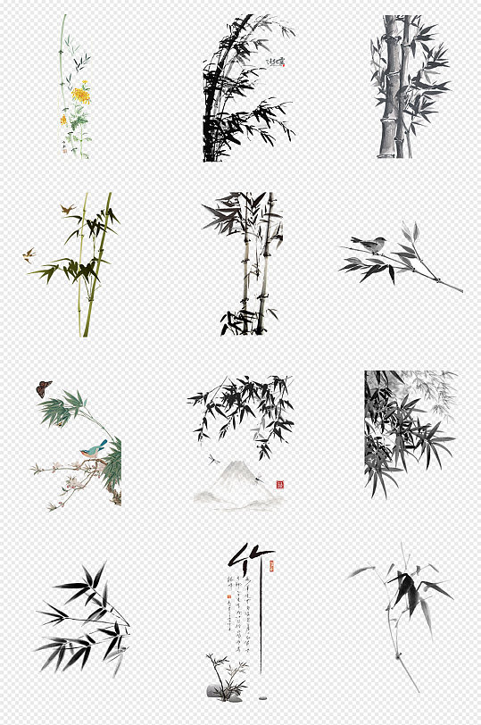 竹子水墨画图片 竹子水墨画素材下载 众图网