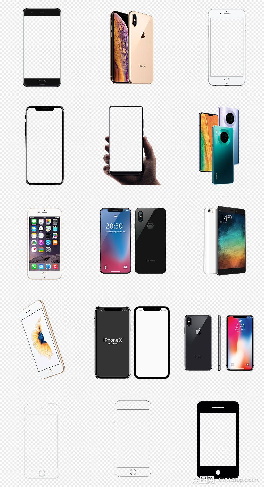 手机模型手机边框png免抠素材素材