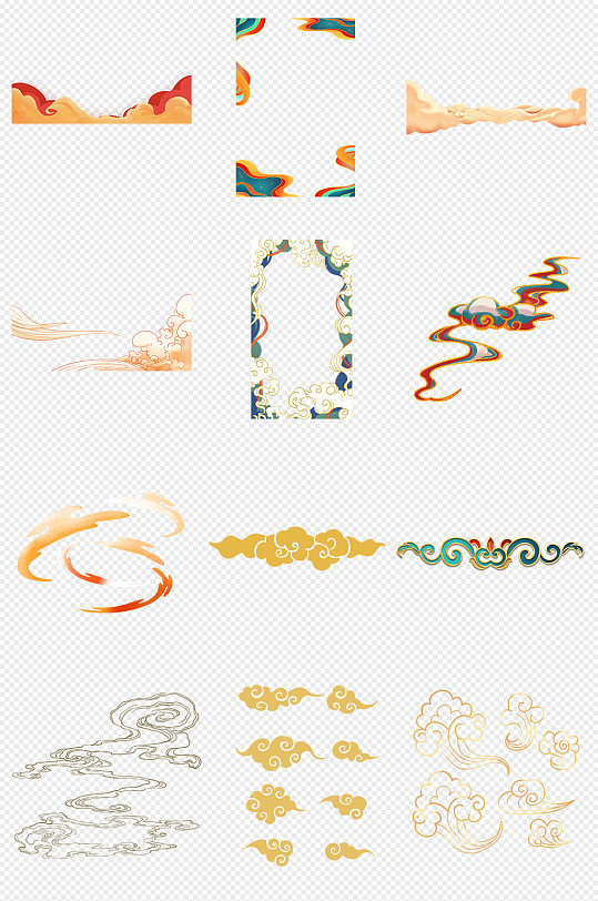 祥云中式云纹复古古典祥云素材-众图网