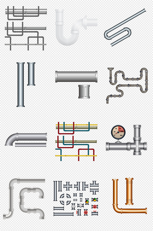 金属管道管子铁管png素材