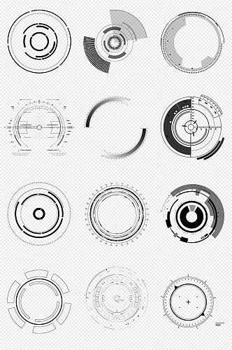 黑色圆形科技刻度PNG素材