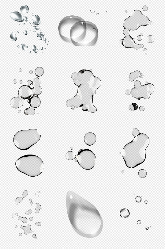 透明水滴水珠png素材