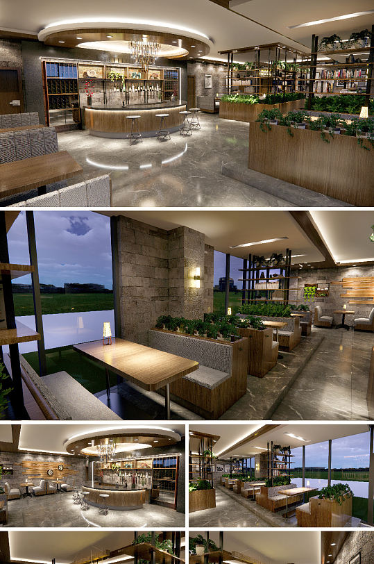 休闲吧酒吧茶吧综合效果图-众图网