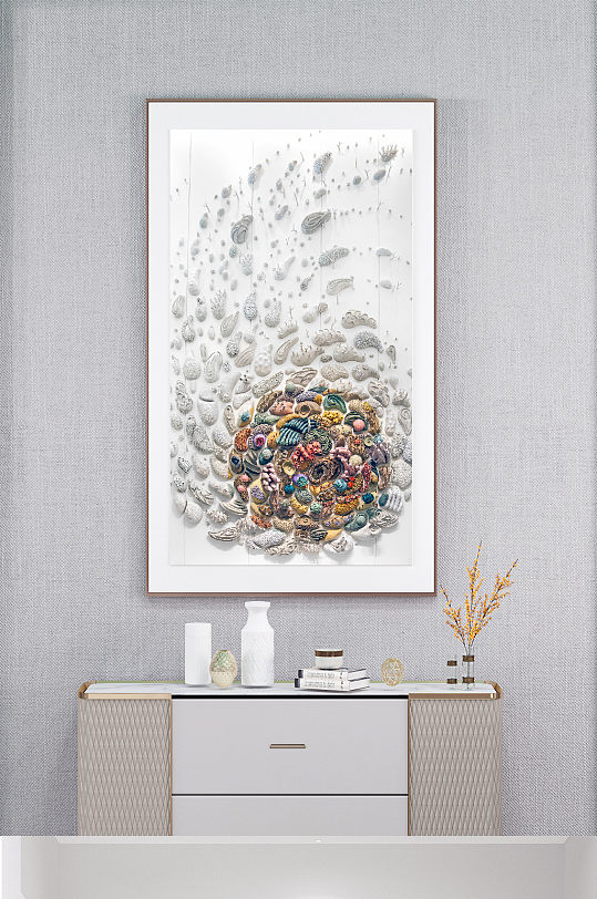 装饰画-现代艺术贝壳装饰
