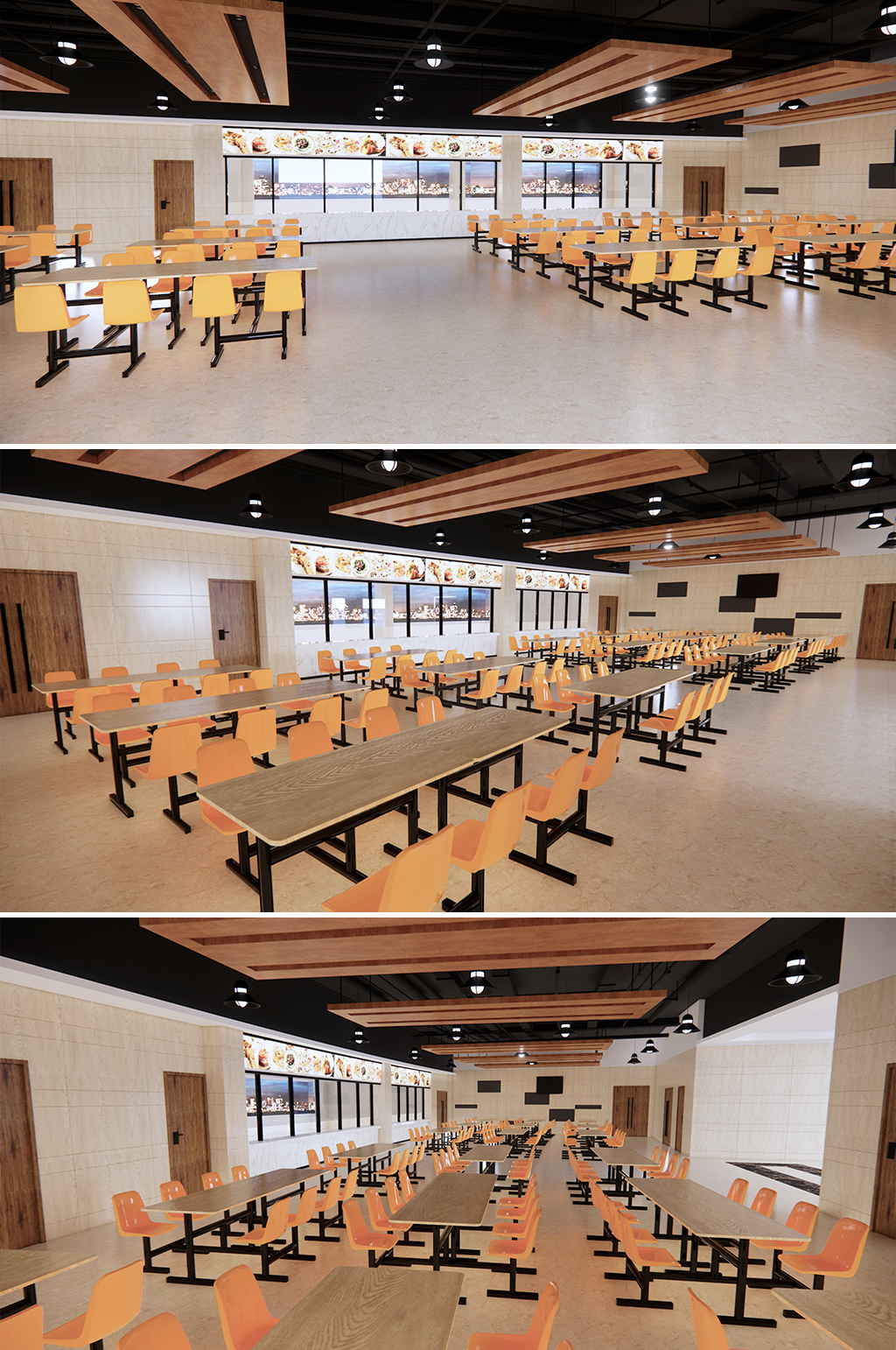 职工食堂模型学校食堂素材