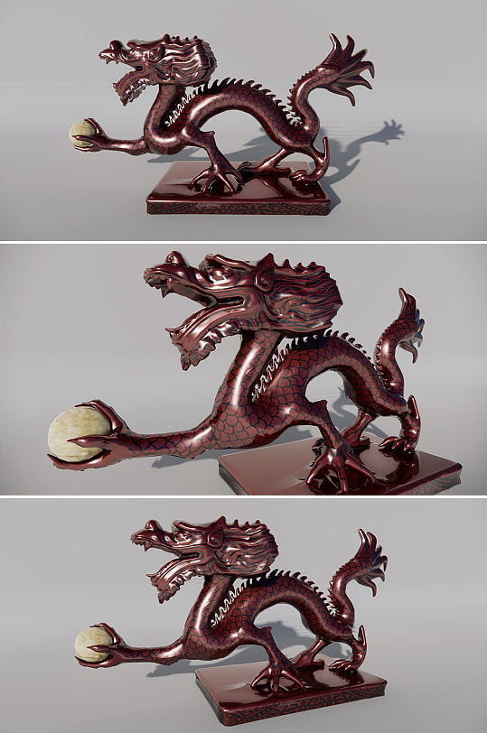 艺术品陈列工艺品中国龙模型-众图网