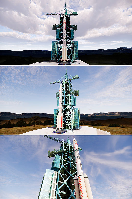 长征火箭神州飞船火箭发射台-众图网