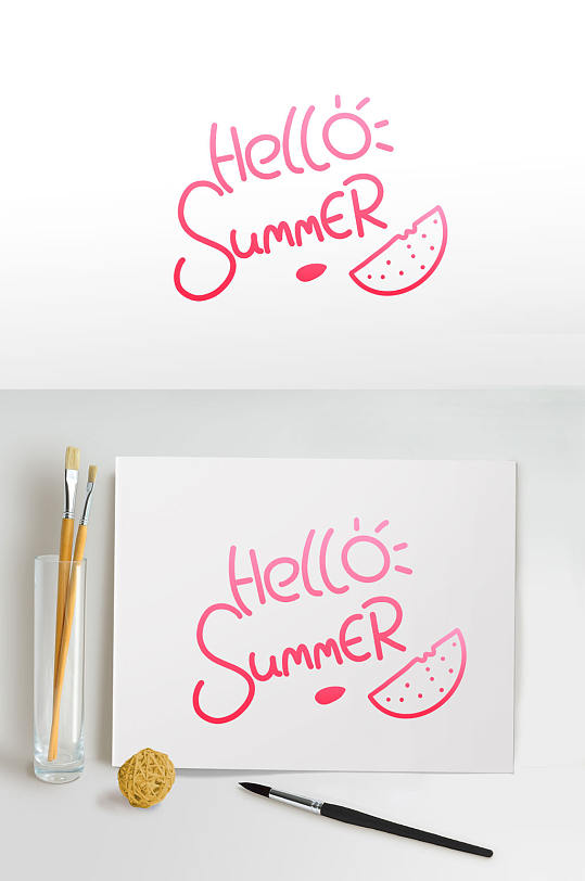 夏季英文主题字夏天字体设计免抠元素