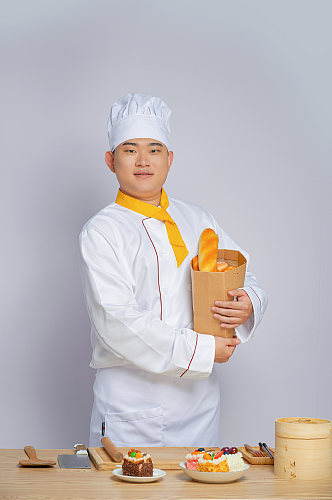 餐饮商业厨师服面包糕点人物摄影精修图片