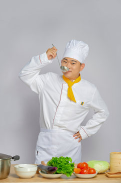 餐饮职场商业厨师服人物摄影图片