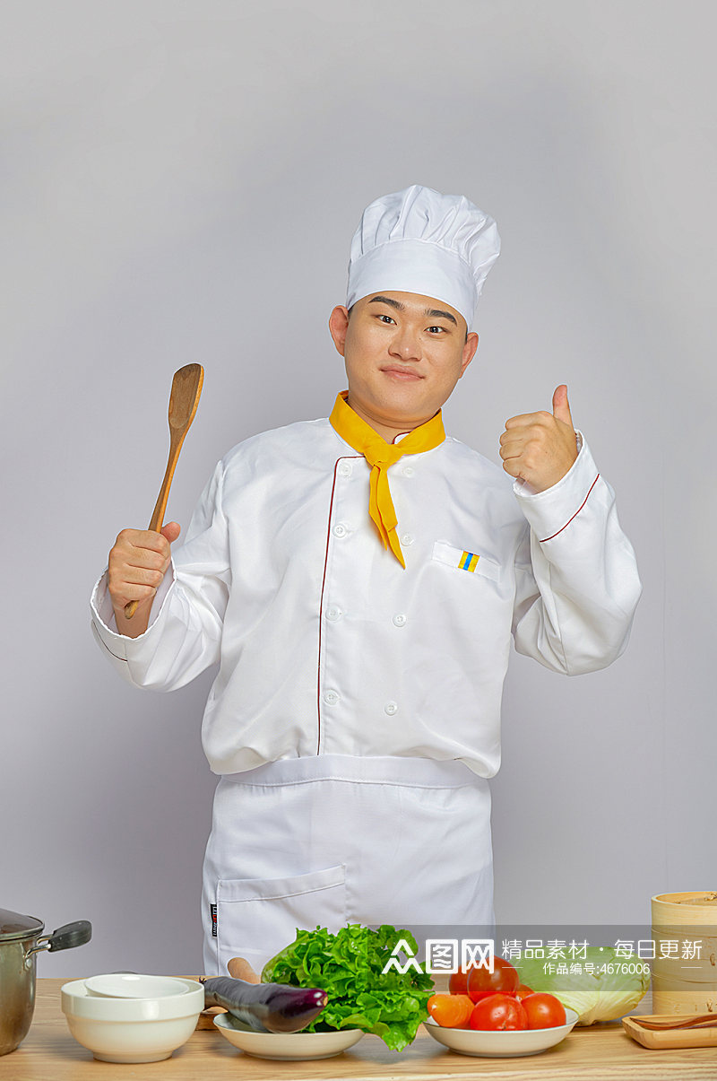 餐饮职场商业厨师服点赞人物摄影图片素材