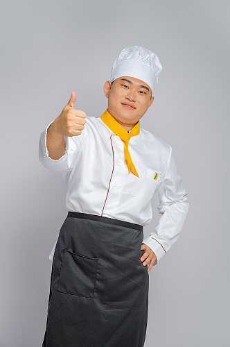 餐饮职场商业厨师服人物点赞摄影图片