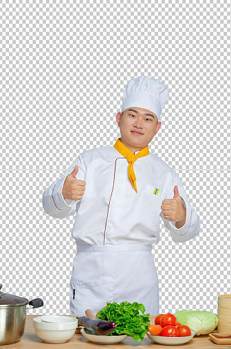 餐饮职场商业厨师服人物点赞摄影图片