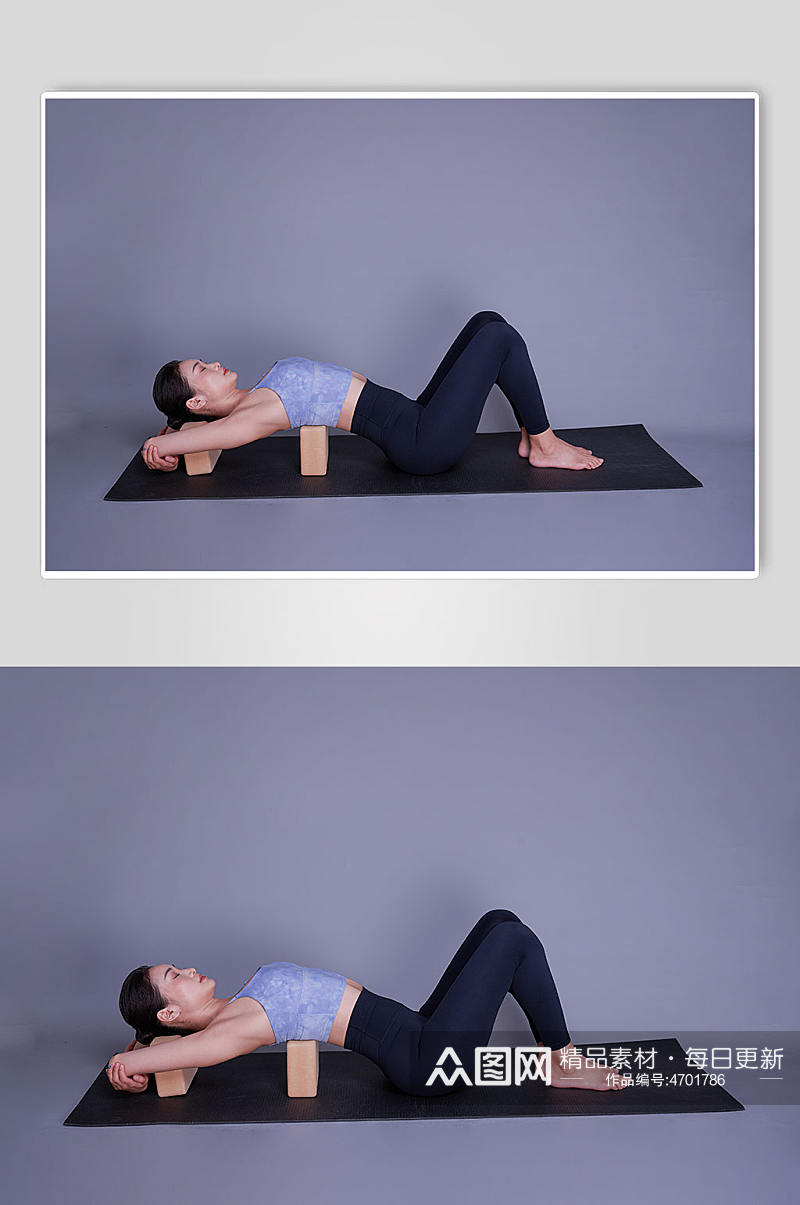 女性瘦身瑜伽锻炼运动美女瑜伽人物摄影图素材