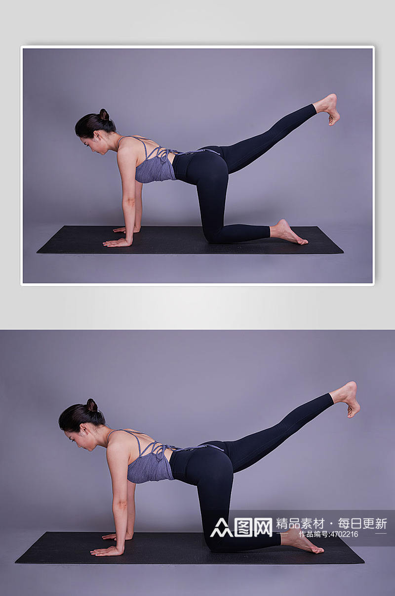 女性瘦身瑜伽锻炼运动美女瑜伽人物摄影图素材