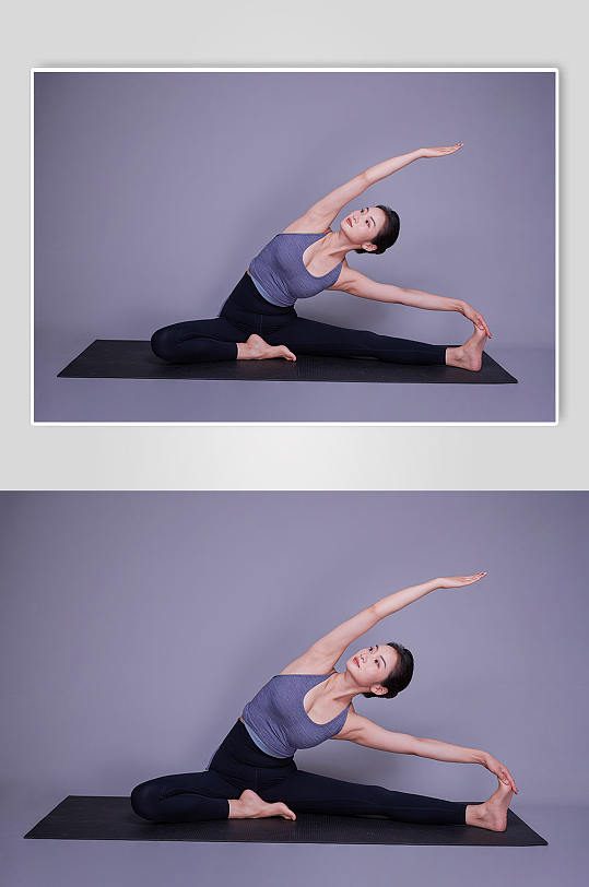 女性瘦身瑜伽锻炼运动美女瑜伽人物摄影图
