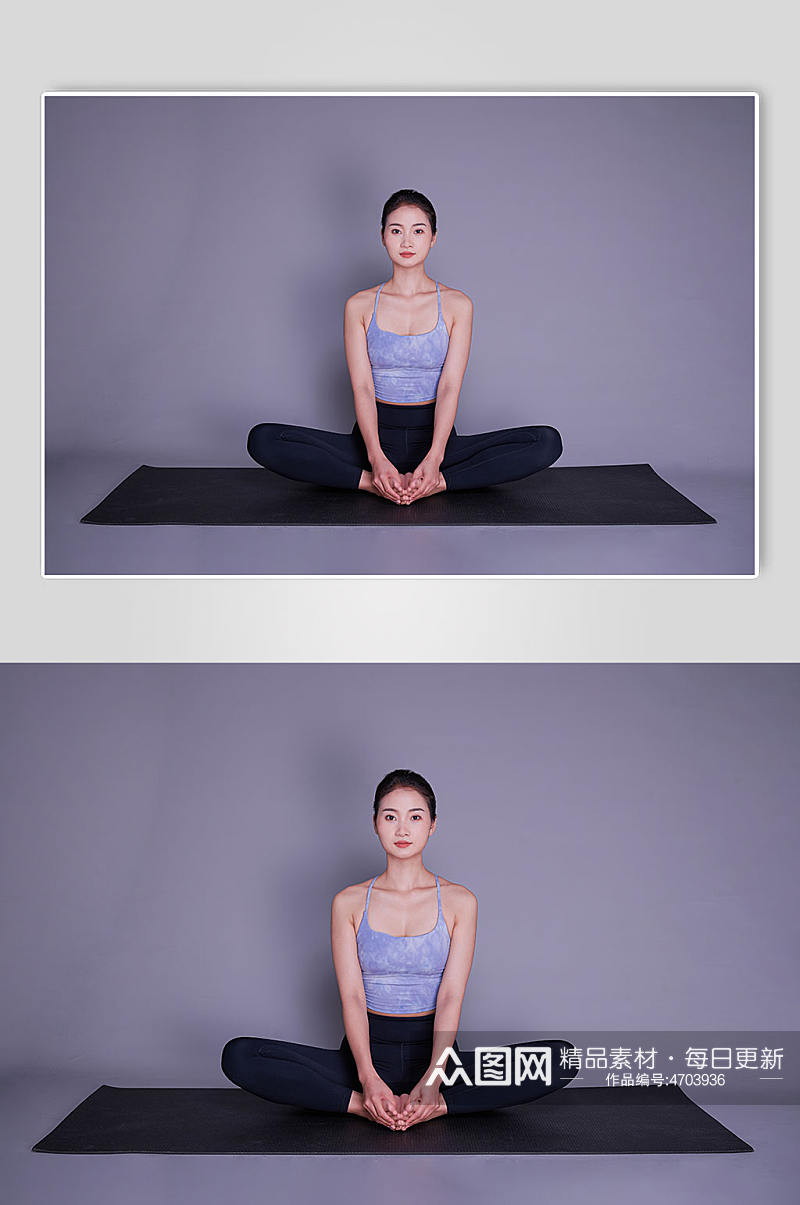 女性瘦身瑜伽运动美女瑜伽人物摄影图精修素材