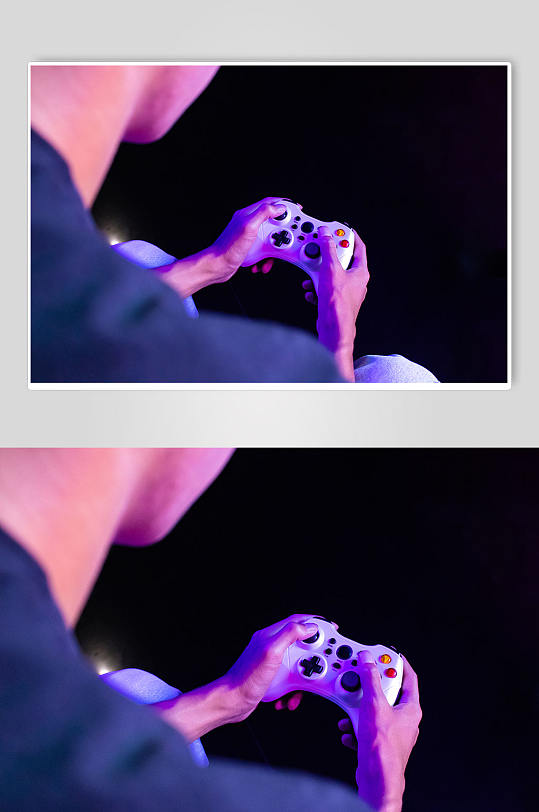 电竞房打游戏手持游戏柄电竞人物摄影图片-众图网